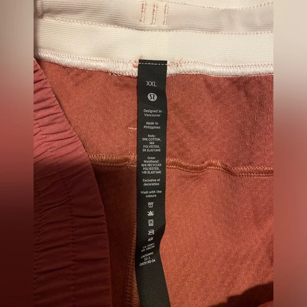 Lululemon Athletica Men's At Ease Pink Briar Rose Athletic Shorts Size XXL